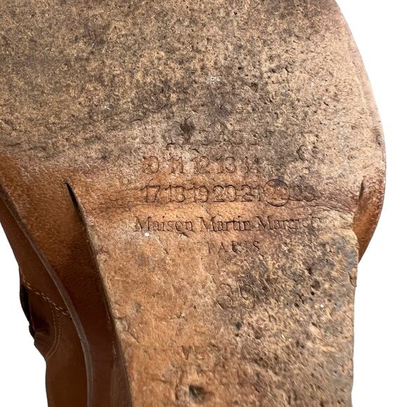 Maison Margiela New Plexi Wedge boots brown leather EU 39 high heel booties - Picture 16 of 16